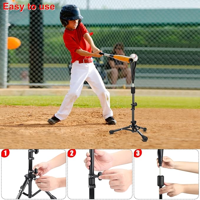 Baseball Tee for Kids,Batting Tee,Softball Tee,Youth Hitting Tee,Teeball Tee,Travel Tee,Easy Adjustable Height