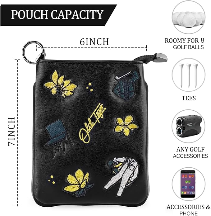Swig Sip Golf Pouch Bag - Waterproof Compact Golf Ball & Tee Organizer, Handcrafted Zipped Pouch for Keys and Phone, Soft Fleece Lined, Golfing Gear for Course & Travel