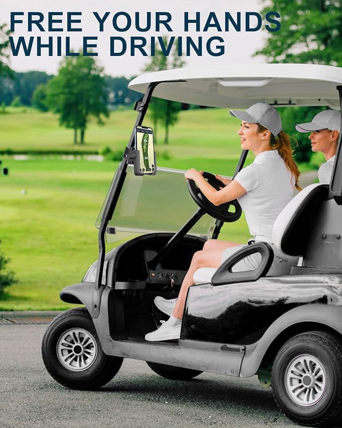 Golf Cart Phone Holder Mount Magnetic with Vibration Dampener Anti Shake, Golf Cart Phone Caddy Compatible with iPhone/Galaxy/Google Pixel/Motorola Fit EZGO/Club Car/Yamaha/ICON/Zone