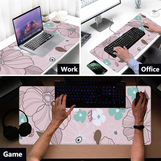Polar Bear Gaming Mouse Pad, Office Desk Mat, Anti-Slip Rubber Base Cool Aesthetic Mouse Pads for Computer Laptop Keyboard School Home Desktop Gamer Home Accessories Decor 31.5" x 11.8"