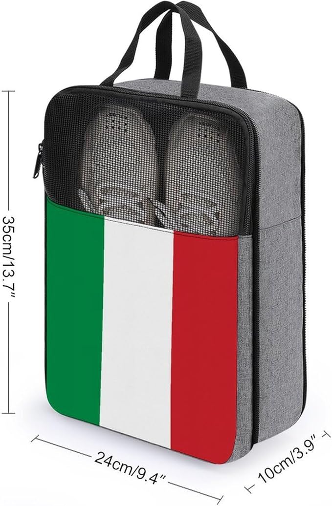 Lightweight Shoe Organizer Pouch Italy Flag Portable Travel Shoe Packing Bag for Gym Sneaker Bags