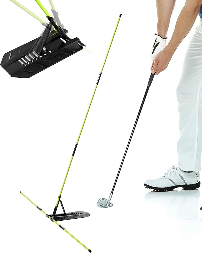 Golf Alignment Sticks, Golf Swing Trainer with Angle Plate/Holder Sets, Posture Corrector Golf Trainging Aid, Swing Plane Trainer for Aiming, Putting, Swing/Professional Golf Practice Tools