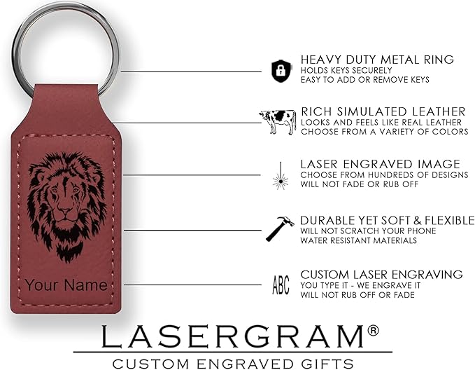 LaserGram Rectangle Keychain, Disc Golf, Personalized Engraving Included