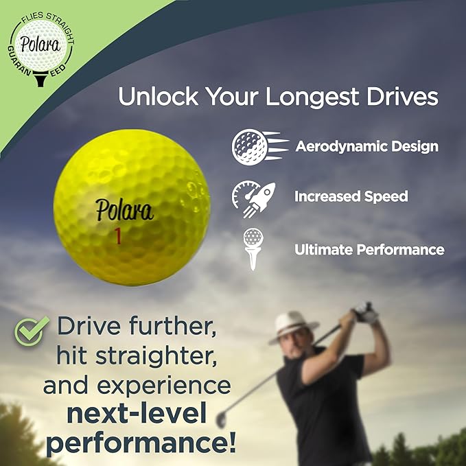 Polara Golf Self-Correcting Golf Balls – Soft Feel, Anti-Slice & Hook Correction, Exceeds USGA Limits, Dimple Pattern, High-Performance Balls for Men & Women
