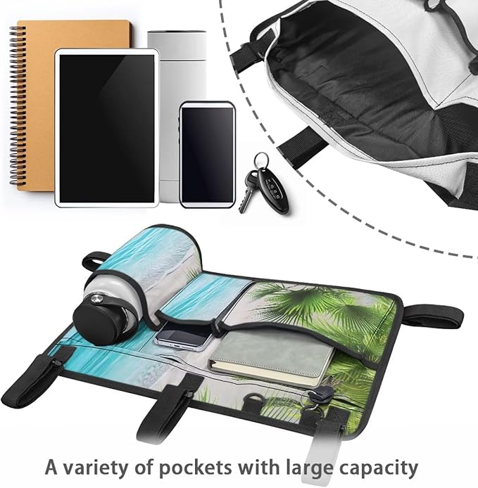 Fashion Golf Cart Rear Seat Organizer Lightweight Storage Bag Accessories for Club Car, Wheelchair and Walker