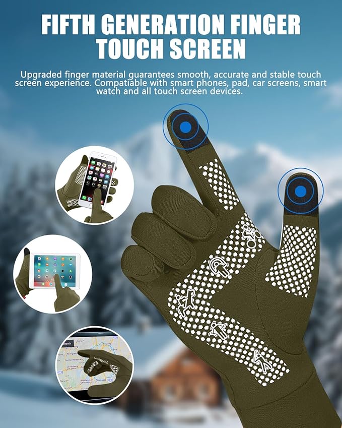 Aegend Lightweight Winter Gloves for Men Women, Warm Running Gloves Touchscreen Thermal Glove Liners for Cold Weather Driving, Cycling & Hiking, Non-Slip, Elastic Cuff, Stretchy, Durable