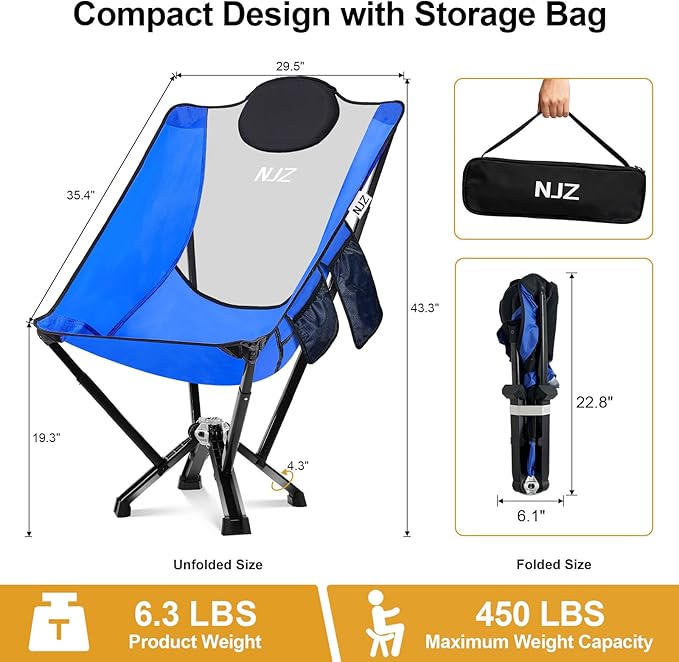 High-Back Folding Chair for Indoor & Outdoor Use — Comfortable Support, Easy Setup, Portable Chair for Home, Patio, Camping & Relaxation