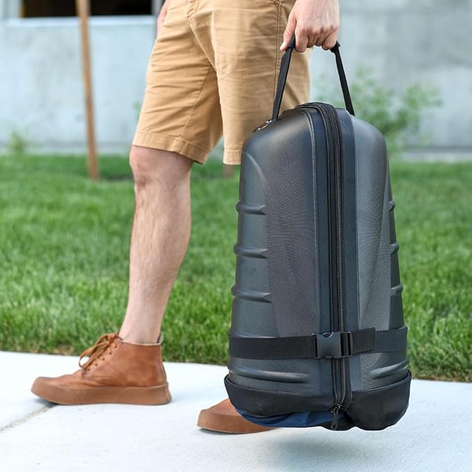 Golf Travel Bags for Airlines - 2-Sided Ample Storage, Durable, Water-Resistant Luggage with Reinforced Wheels and Hard Case Top for Safe Club Transport