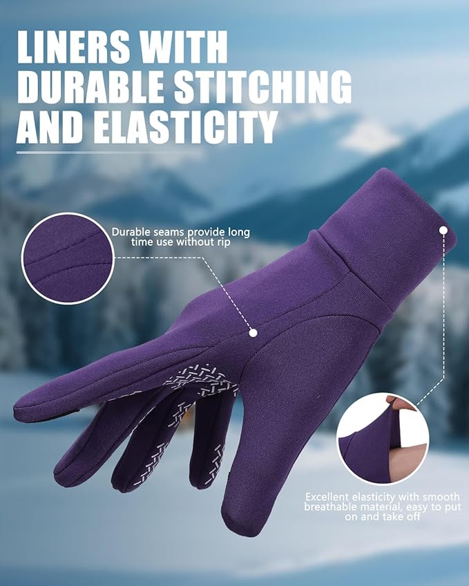 Aegend Lightweight Winter Gloves for Men Women, Warm Running Gloves Touchscreen Thermal Glove Liners for Cold Weather Driving, Cycling & Hiking, Non-Slip, Elastic Cuff, Stretchy, Durable