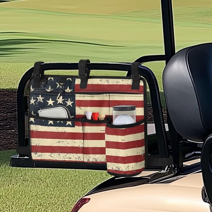 Fashion Golf Cart Rear Seat Organizer Lightweight Storage Bag Accessories for Club Car, Wheelchair and Walker