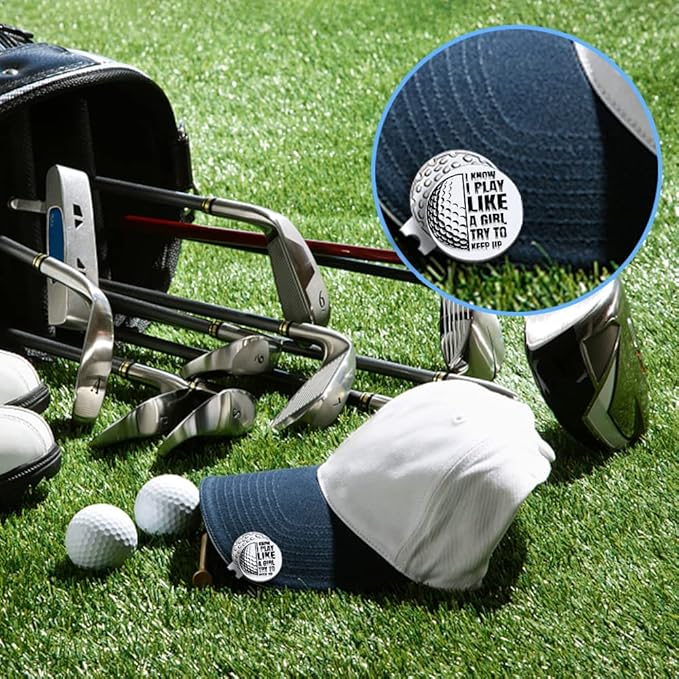 Men Golf Ball Marker with Magnetic Hat Clip, Funny Golf Accessories Gifts for Men, Novelty Birthday Gifts for Male Golfer Fan