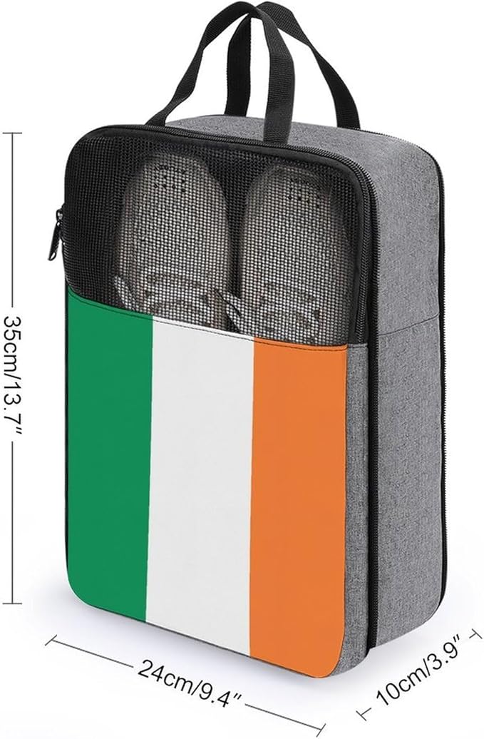 Travel Shoe Bags for Storage and Packing Portable Sneaker Bags Ireland Flag Lightweight Sport Shoe Pouch Bag