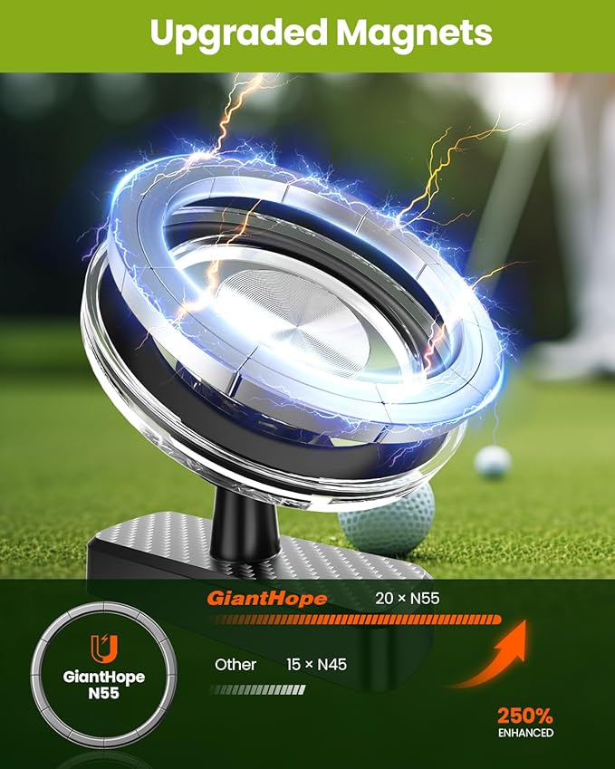 Magnetic Golf Cart Phone Holder 2 Pcs, 360° Rotation Golf Accessories for Mens Gifts, Mens Stocking Stuffers 2025, White Elephant Gifts for Grandpa Papa Husband