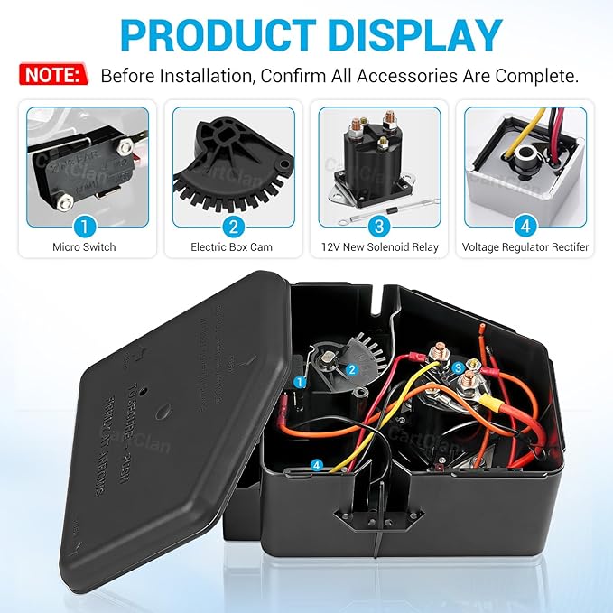 Club Car Electrical Component Box Asm/Electrical Box Cover Suitable for 1992-2015 Club Car DS Gas Golf Carts, OEM# 1015777/102711201, 1015373, 1013609, 1014808, 1015372