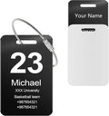 Customized Stainless Steel Luggage Tags: Personalize Your Suitcases, Backpacks, and Bags with Your Text - Custom Initial Text Name ID,Number 2"x3.3"(2 Pack)