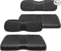 Golf Cart Front and Rear Seat Covers Waterproof and Sun Resistant Marine Grade Vinyl Leather Seat Cover Accessories for EZGO RXV 2008+, Black(4PCS)
