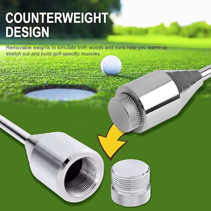Golf Swing Trainer Aid, Weighted Golf Club for Tempo & Grip Training for Right & Left-Handed Golfers, Indoor & Outdoor Warm-Up Practice Accessories
