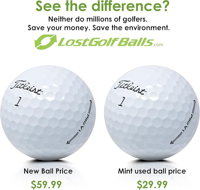 LostGolfBalls - Titleist Pro V1 Golf Balls in Good Condition, AAA Quality, Recycled Used Golf Balls, On The #1 Ball in Golf, White