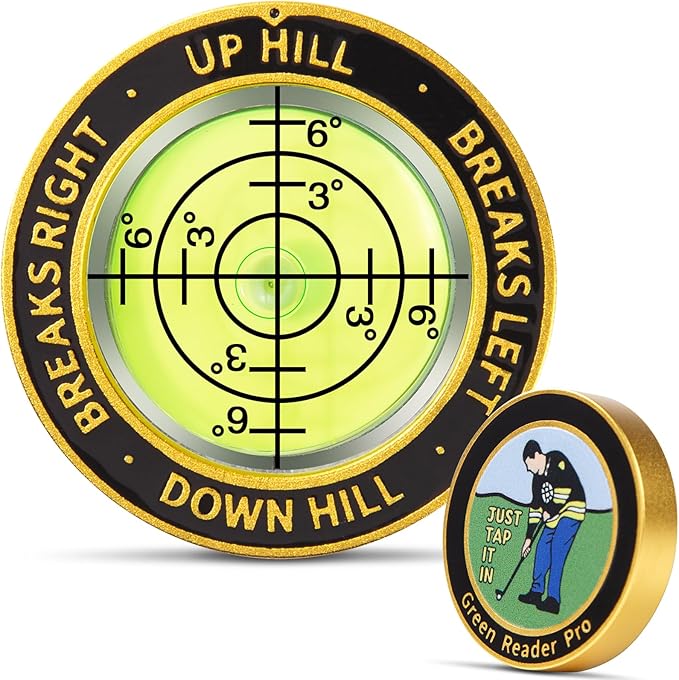 High Precision Golf Green Reader Funny Ball Marker Golf Putt Training Aid Bubble Level Golf Accessories Gifts for Men Women