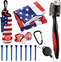 Liliful 12 Pcs Golf Accessories Kit, Include Golf Ball Bag with Hook Towel Tees Magnetic Ball Marker Divot Tool Cleaner Brush for Women Man Gifts