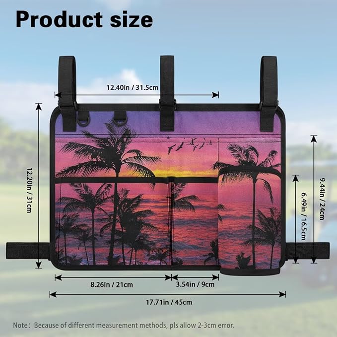 Fashion Golf Cart Rear Seat Organizer Lightweight Storage Bag Accessories for Club Car, Wheelchair and Walker