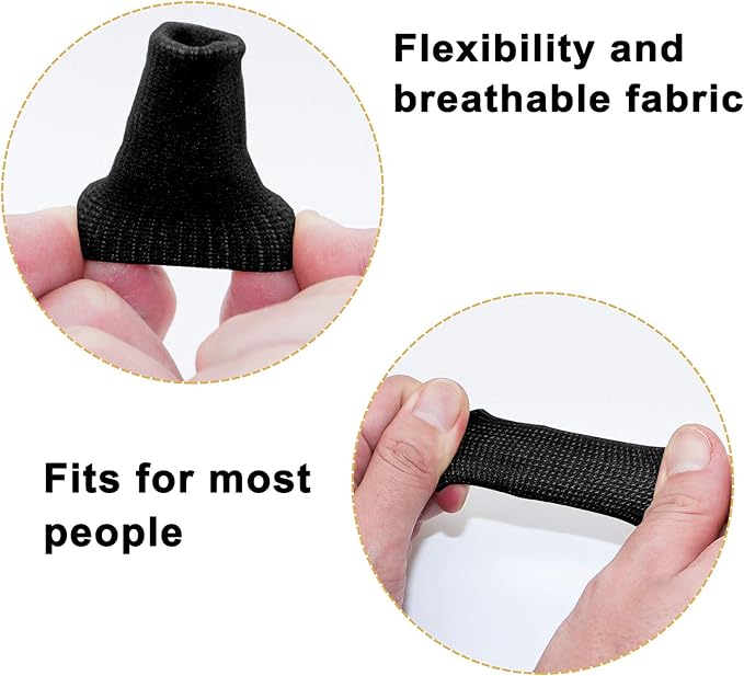 Finger Sleeves , Thumb Splint Brace For Finger Support, Breathable Elastic Finger tape, Compression pression Protector For Reliving Pain, Triggger Finger, Compression Aid For Sports, 10PCS (black)