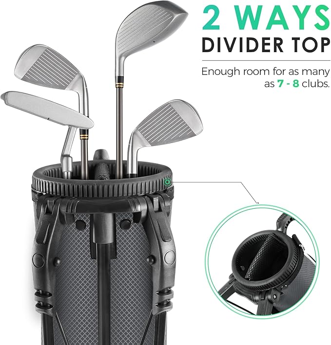 Findway Golf Stand Bag, Small Golf Bag for The Driving Range, Par 3 and Executive Courses, Lightweight Golf Club Carry Bag with Ball Holder and Pockets for Men Women