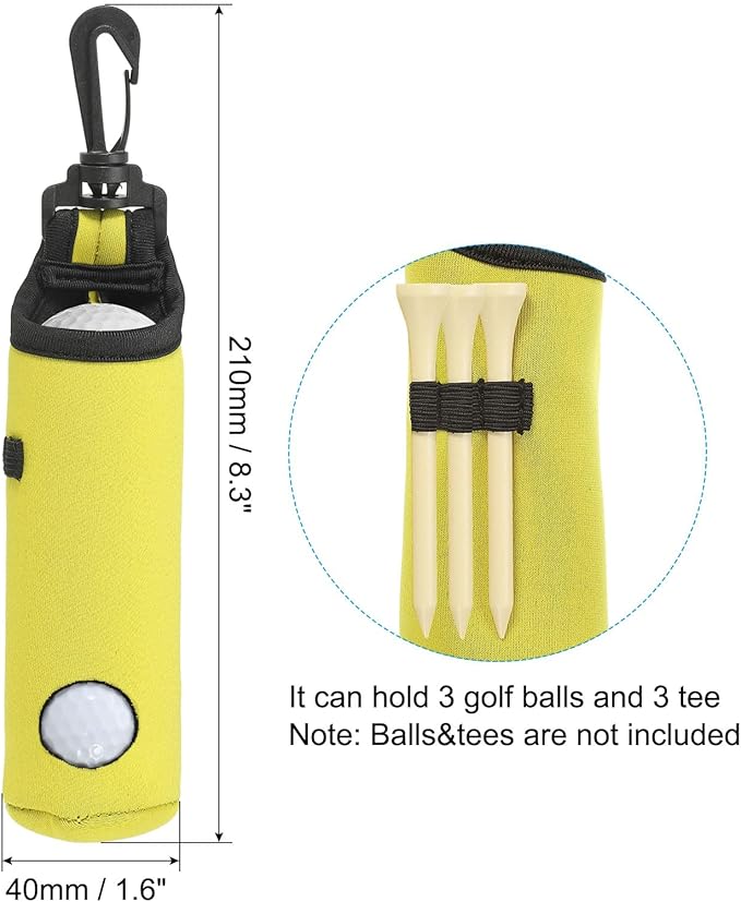 PATIKIL Golf Ball Carry Bag, Golf Tee Holder Pouch Portable Neoprene Golf Ball Holder with Clip for Men and Women Storage Gifts