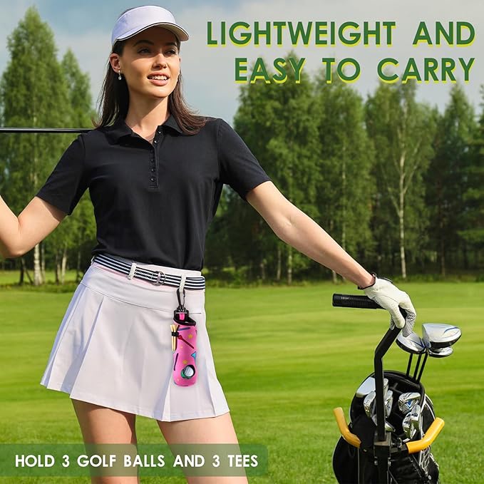 WILLBOND 24 Pcs Golf Ball Carry Bag Tee Holder for Neoprene Pouch Portable with Hook Accessories for Men Women
