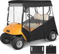 Golf Cart Enclosure 2 Passenger for Ezgo TXT,600D Waterproof Clear Rain Cover Driving Enclosure 2 Seater,Full Roll Up 3 Sided Transparent Windows&door with Heavy Duty Zipper,Side Mirrors Openings