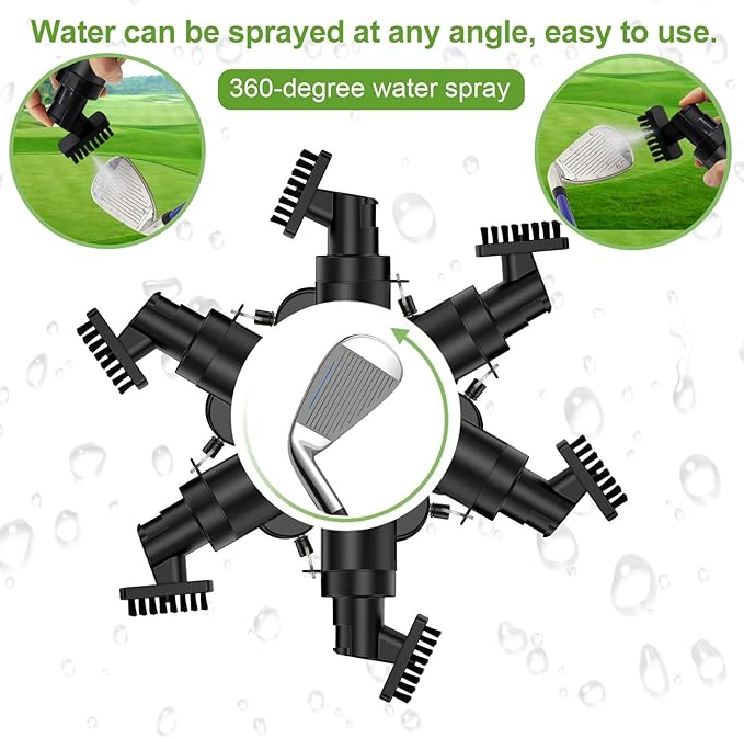 Premium Golf Club Cleaner Brush with Pressurized Water Sprayer – 5OZ Portable Club Brush for Quick Cleaning, Ideal Golf Accessories for Men – Caddy Splash Design
