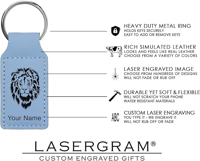 LaserGram Rectangle Keychain, Coat of Arms Germany, Personalized Engraving Included (Light Blue)