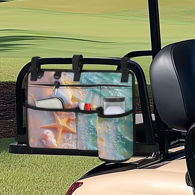 Fashion Golf Cart Rear Seat Organizer Lightweight Storage Bag Accessories for Club Car, Wheelchair and Walker