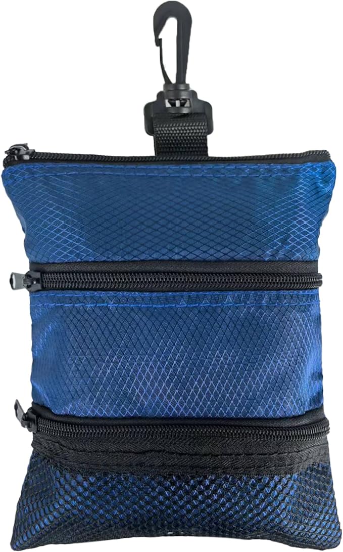 Portable Golf Ball Storage Bag, Multiple Pockets with Zippers for Golf Accessories, Suitable for Men and Women to Store Golf Accessories