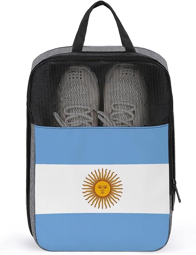 Sneakers Packing Organizer Pouch Argentina Flag Sneaker Bags Portable Travel Shoe Packing Bag for Travel and Daily Use