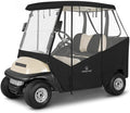 Golf Cart Enclosure 2 Passenger for Club Car Precedent Tempo Onward,600D Clear Rain Cover Driving Enclosure 2 Seater,Roll Up 4 Sided Transparent Windows&Door Heavy Duty Zipper,Side Mirrors Openings