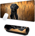 Black Lab Portrait Large Gaming Desk Mat,Rubber Non-Slip Stunning Labrador Dog Mouse Pad,31.5x11.8x0.12in Extended Mousepad,Game Lover Mice Pads Gifts,Office Home Deskmat Decor