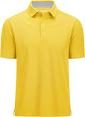 MAGCOMSEN Men's Polo Shirts Short Sleeve Cotton Pique 3 Button Classic Fit Casual T-Shirt Performance Golf Shirts