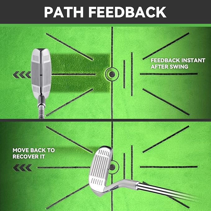 Golf Hitting Mat, Golf Training Mat for Swing Path Feedback Detection Batting,Extra Replaceable Golf Practice Mat 16"x12", Golf Gifts for Men Women for Home Indoor Outdoor