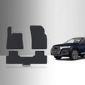TOUGHPRO Floor Mats Accessories Set (Front Row + 2nd Row) for Audi Q7 All Weather Heavy Duty (Made in USA) Black Rubber 2017 2018 2019 2020 2021 2022 2023 2024 2025