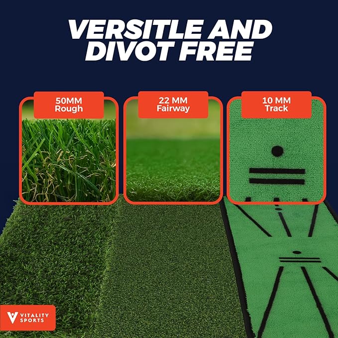 Golf Hitting Mat, 4 PCS Dual Turf Golf Practice Mat for Indoor Outdoor Swing Path Feedback, Driving, Chipping, Putting, Durable Artificial Grass Golf Mats for Men Women, 20"x16" Training Aid with Tees
