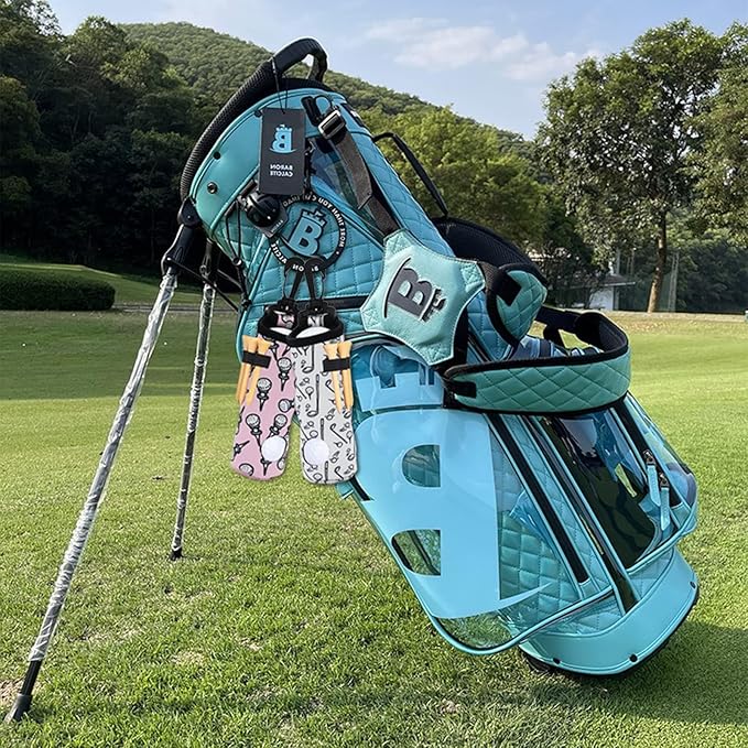 Golf Ball Holder Golf Tee Holder Golf Ball Carry Bag Pouch with Light Weight Hook Keychain Belt Clip Portable Golf Accessories for Ladies Girls 2 Pack