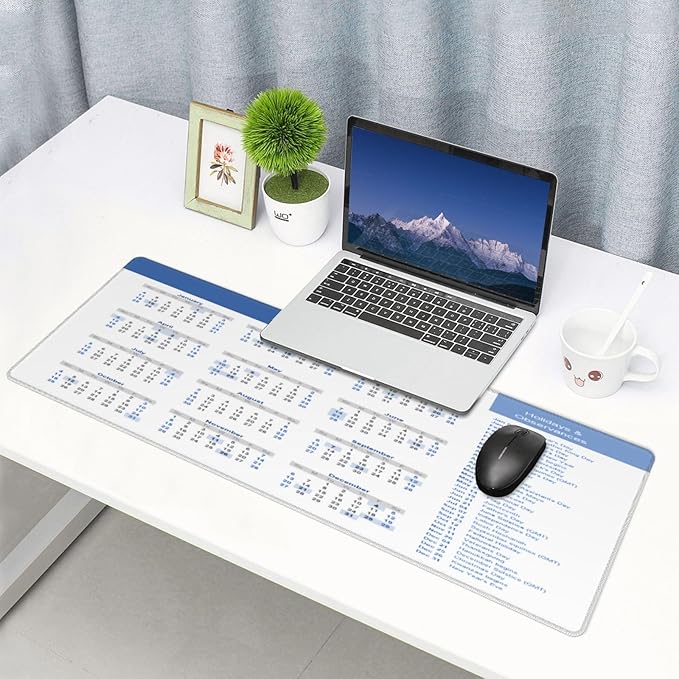 2026 Calendar Mouse Pad Large, Calendar with Holiday Large Big Gaming Mouse Pad Desk Pad, Mousepad with Non-Slip Rubber Base, Extended XXL Mouse Mat for Computer Laptop Office Accessories