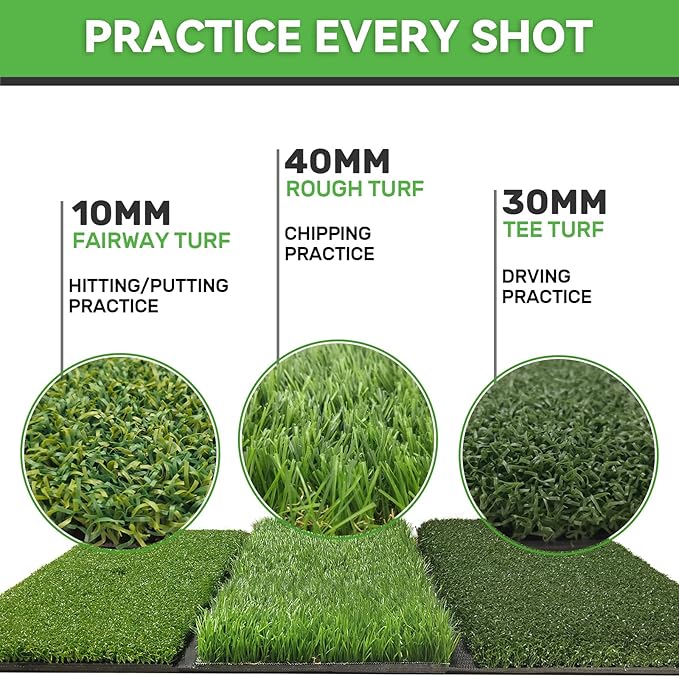 Golf Hitting Mat, Golf Training Mat for Swing Path Feedback Detection Batting,Extra Replaceable Golf Practice Mat 16"x12", Golf Gifts for Men Women for Home Indoor Outdoor