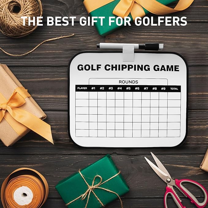 Golf Scorecard Board Erasable with 1 Free Pen, Plastic Write on Whiteboard Dry Erase Score Card Holder Accessories Gift for Men Women Golfer