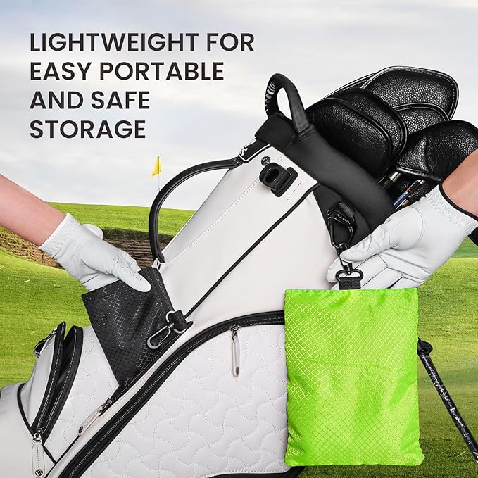 Golf Bag Accessories Valuables Pouch Bags Multi Pocket Zipper Hook with 10 Pcs Wood Golf Tees for Men Women