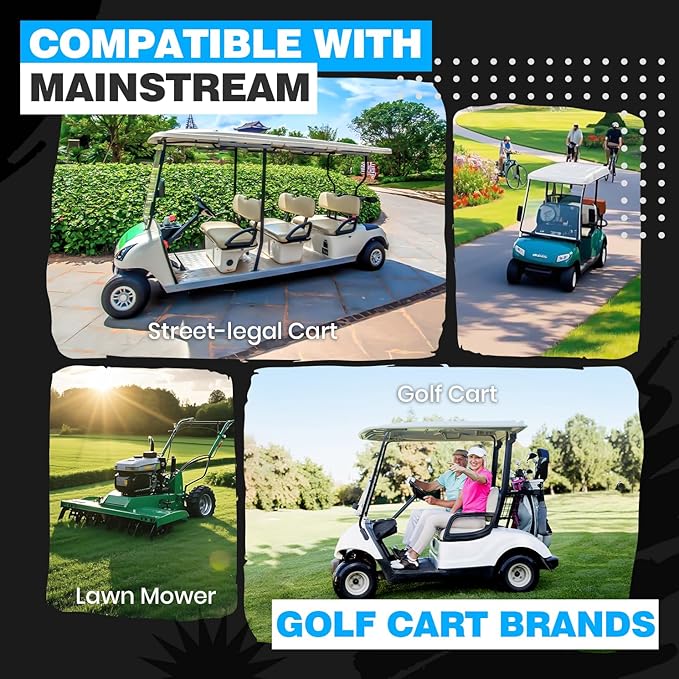 48V 105Ah Lithium Golf Cart Battery, Built-in Smart 200A BMS, with Touch Monitor & Mobile APP, 4000+ Cycles Rechargeable LiFePO4 Battery, Max 10.24kW Power Output, Perfect for Golf Carts