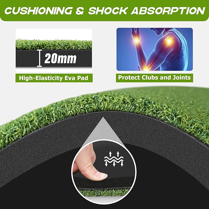 Bltend Golf Mat: 5x4ft & 5x5ft Heavy-Duty Golf Hitting Mats Practice Outdoor/Indoor, Elite Dense Artificial Turf Matt Training Aid for Backyard/Garage/Driving Range/Simulators