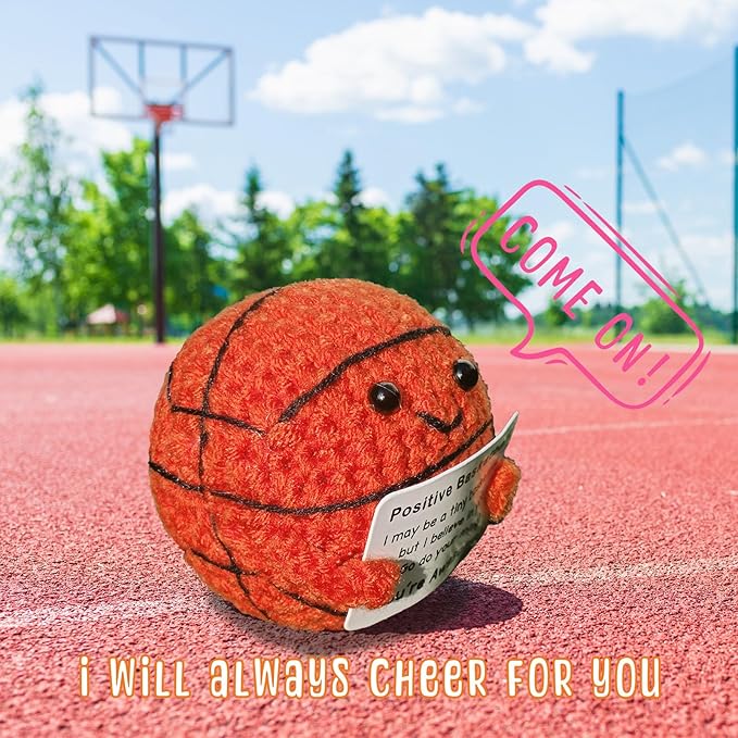 Handmade Crochet Basketball Decor,Funny & Sentimental Gift for Best Friends, Unique Birthday Present for Men and Women, Cute Gag Gift for Bestie or Coworker