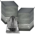 20 Pack Shoe Bags for Travel, 17" x 12.6" Drawstring Shoe Organizers with Clear Window, Breathable Non-Woven Dustproof Pouches for Luggage & Closet (Gray)